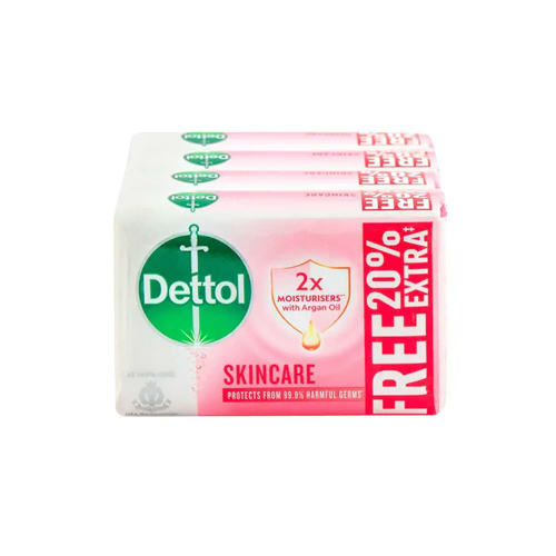 Dettol Skincare Moisturizing Beauty Bathing Soap Bar With Argan Oil (Pack Of 4) 600 gm