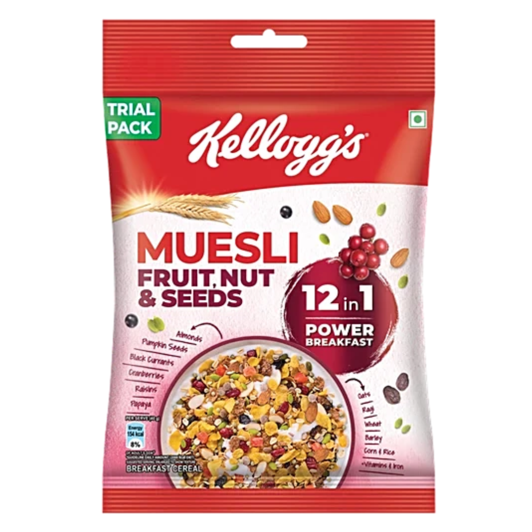 Kelloggs Chocolate Muesli Multigrain,fruit,nut & Seeds 60 gm Kelloggs Chocolate Muesli Multigrain,fruit,nut & Seeds 60 gm - Image 1