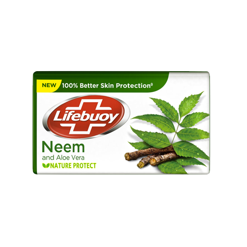 Lifebuy-neem-51-g.png Lifebuoy Neem & Aloe Vera 100% Better Skin Protection Soap Bar 51 gm - Image 1