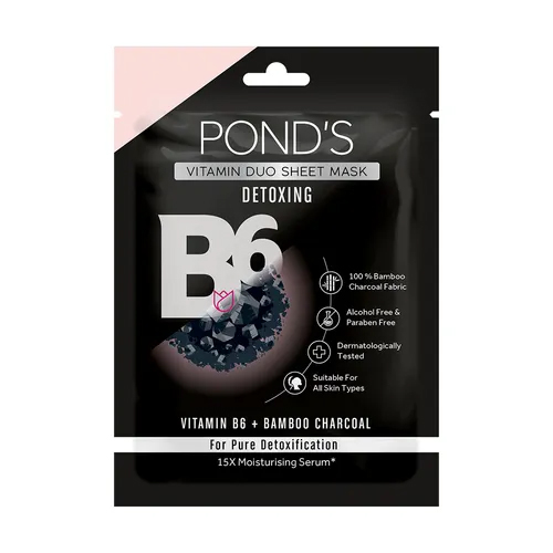 Ponds-Mask-Sheet-Detoxing-Charcoal-25ml.jpg Ponds Mask Sheet Detoxing Charcoal 25 ml - Image 1