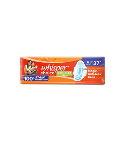 Whisper Choice Regular Sanitary Pads 230 mm (6 Pads)