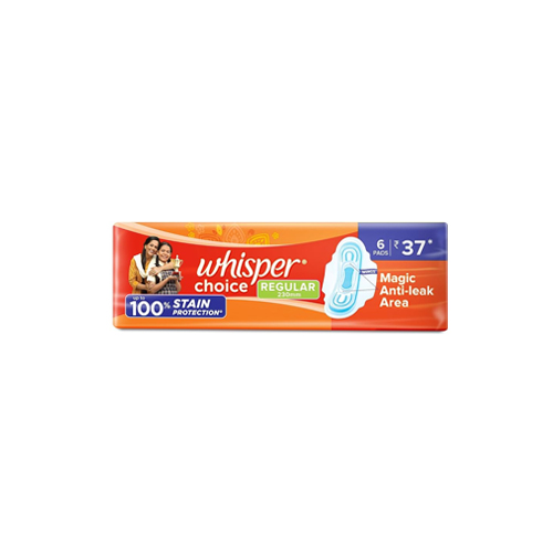 Whisper Choice Regular Sanitary Pads 230 mm (6 Pads) Whisper Choice Regular Sanitary Pads 230 mm (6 Pads)