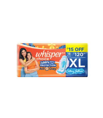 Whisper Choice Sanitary Pads XL Size (18 Pads)
